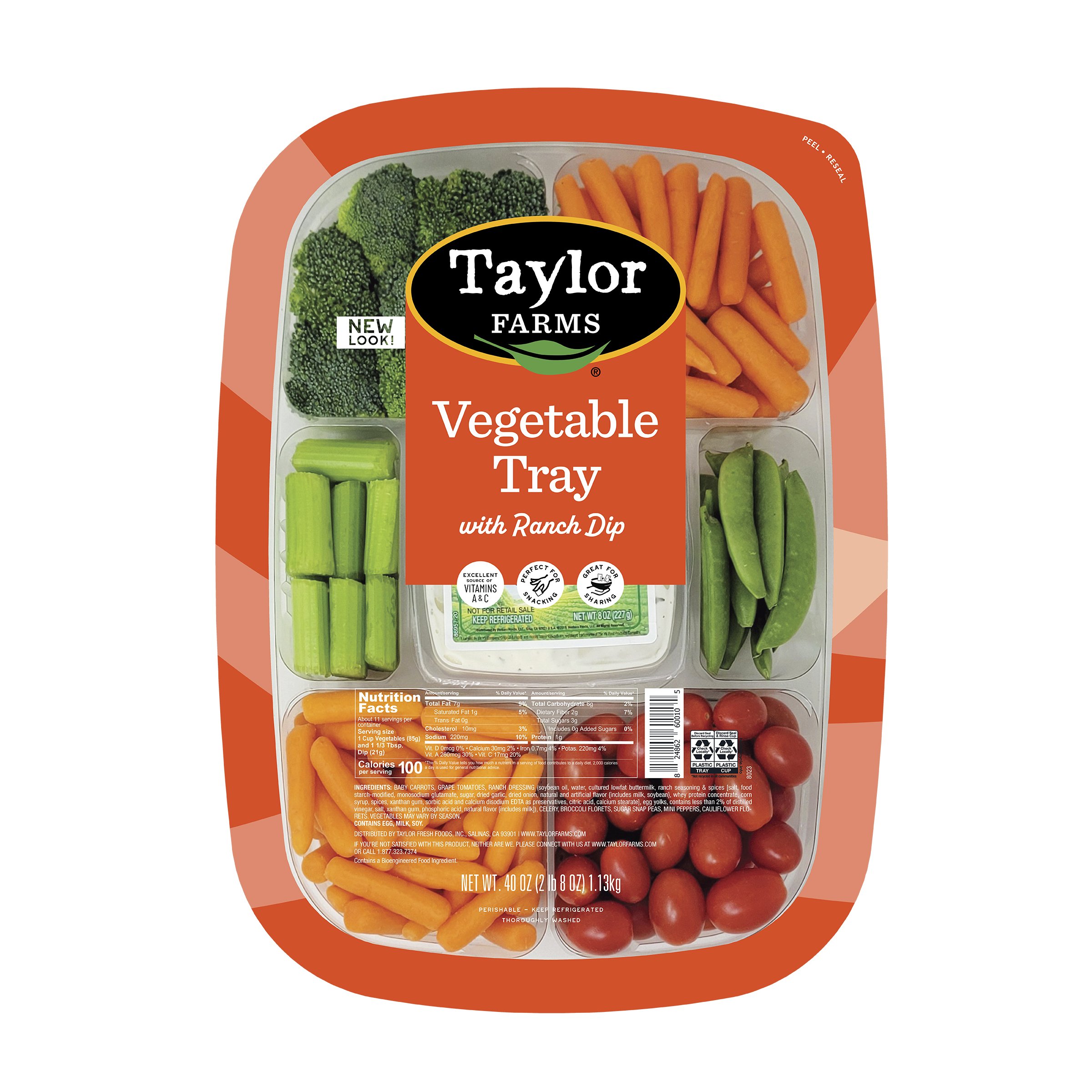 Taylor Farms Vegetable Tray with Dip Shop Standard Party Trays at HEB