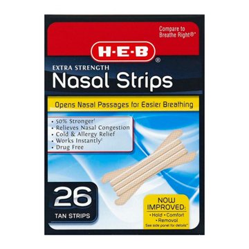 H-E-B Extra Strength Nasal Strips – Tan, 26 ct