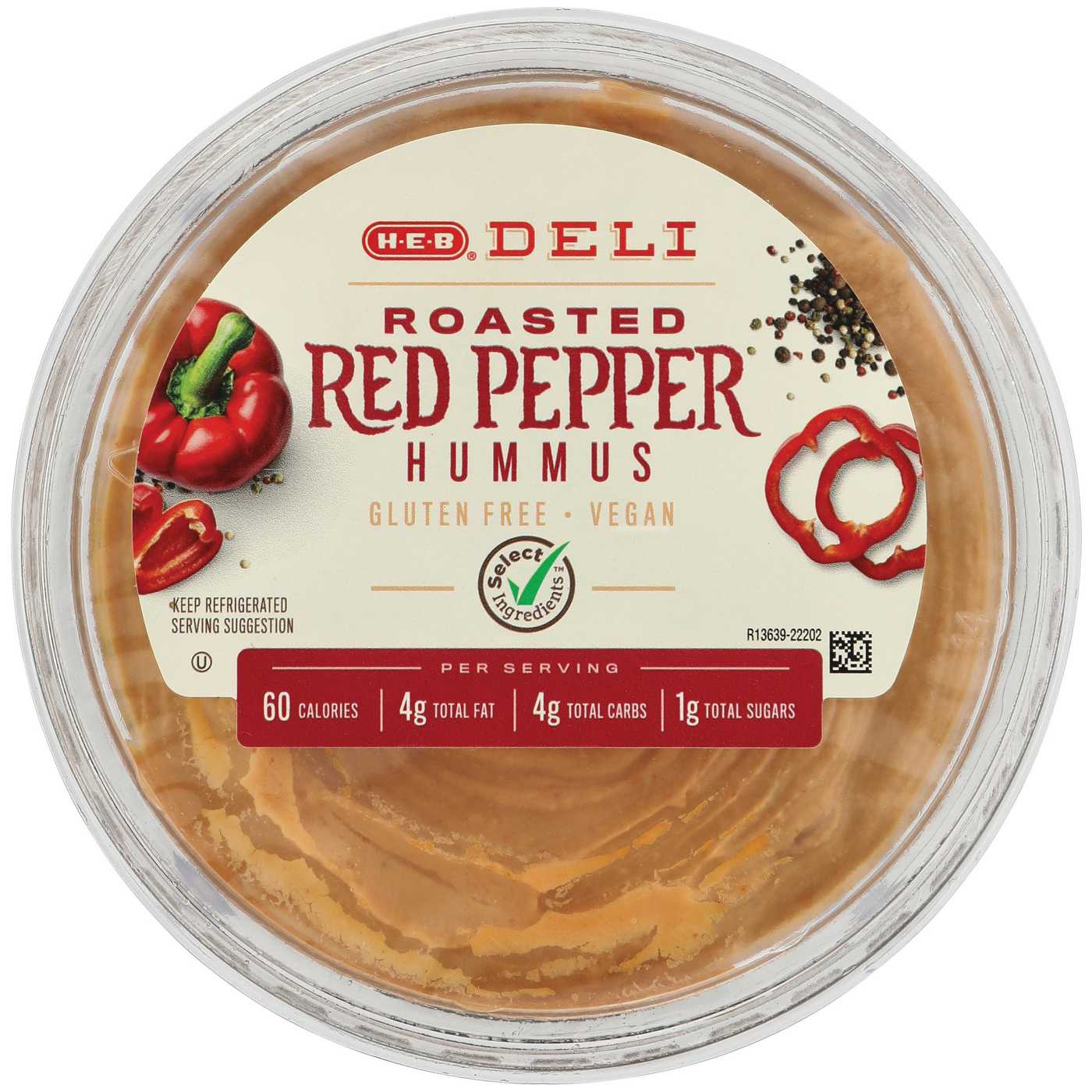 H-E-B Deli Roasted Red Pepper Hummus; image 1 of 3