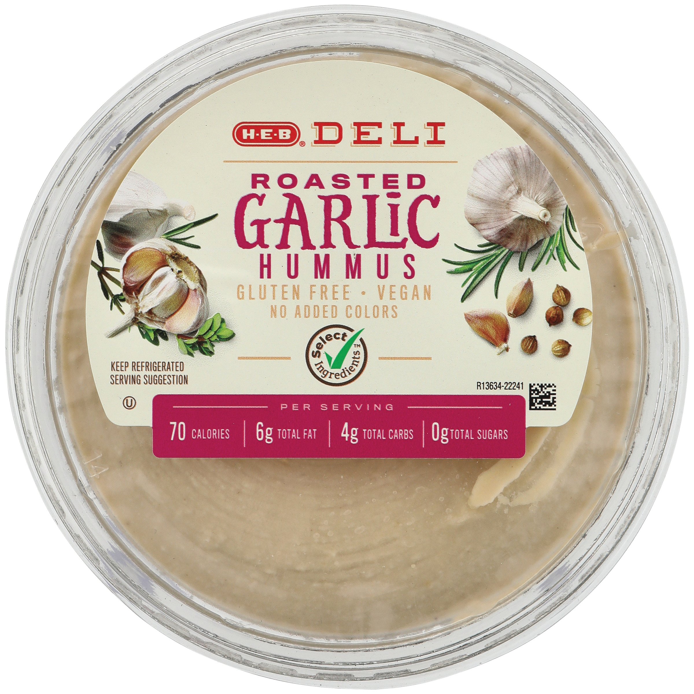 H-E-B Select Ingredients Roasted Garlic Hummus - Shop Dip At H-E-B