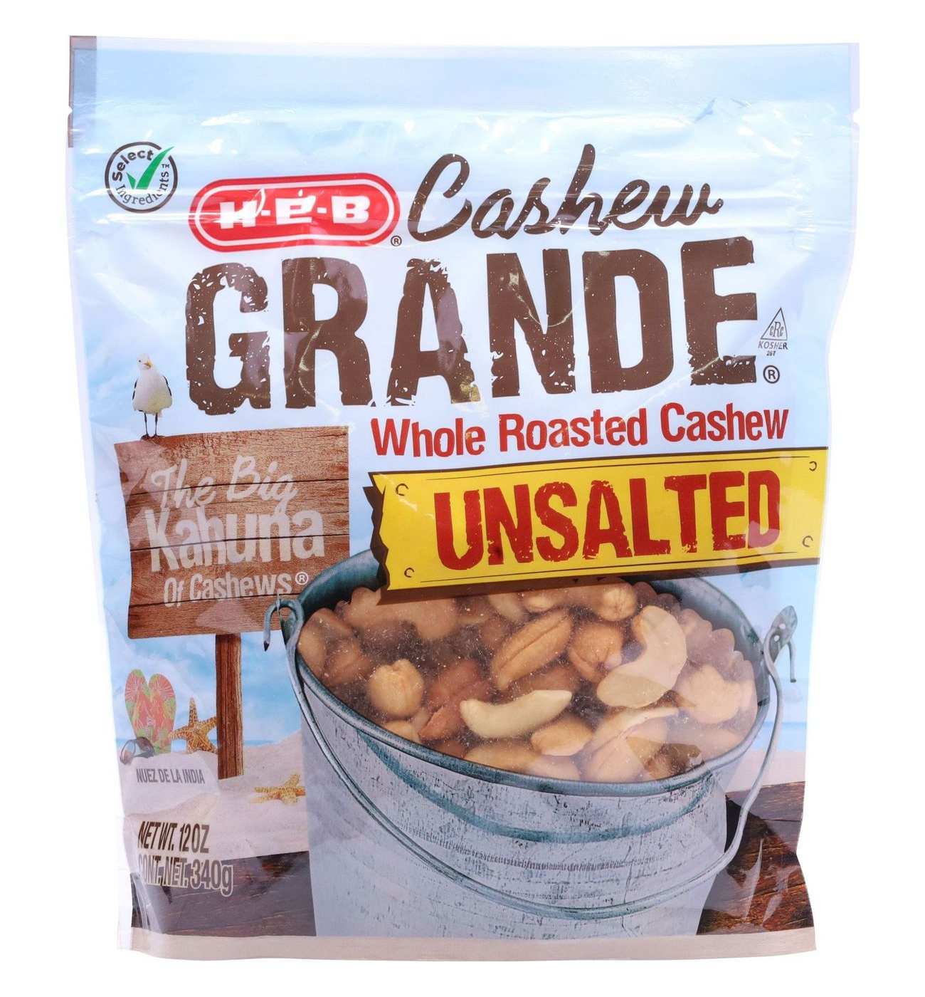 H-E-B Cashew Grande Unsalted Roasted Whole Cashews; image 4 of 5