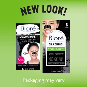 Bioré Oil Control Charcoal Deep Cleansing Pore Strips, 6 ct