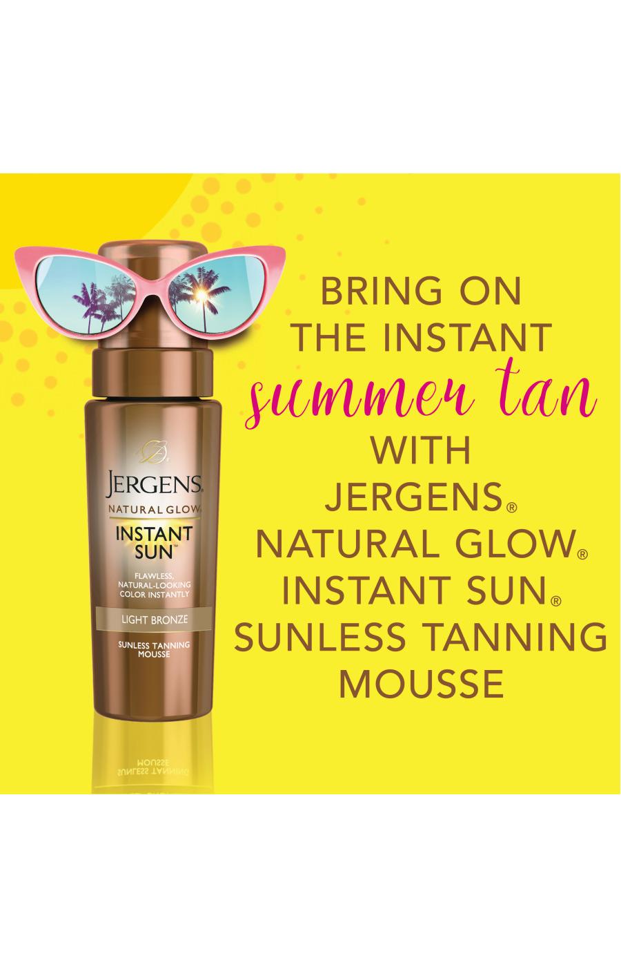 Jergens Natural Glow Instant Sun Light Bronze Tanning Mousse; image 8 of 10