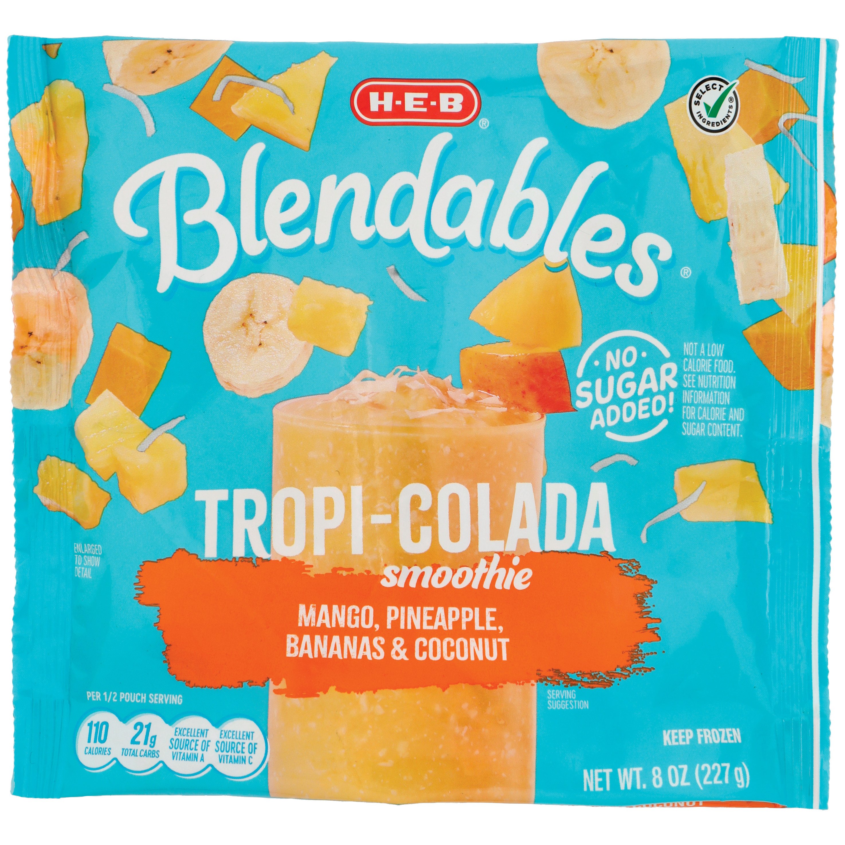 H-E-B Select Ingredients Blendables Tropi-Colada Smoothie - Shop Juice ...