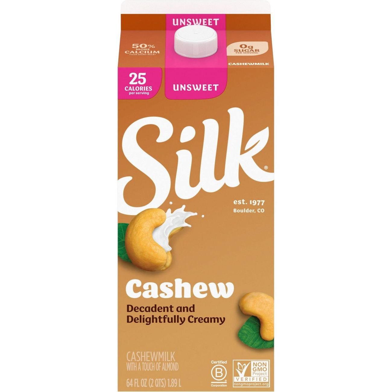 Silk Unsweetened Cashew Milk - Shop Milk at H-E-B