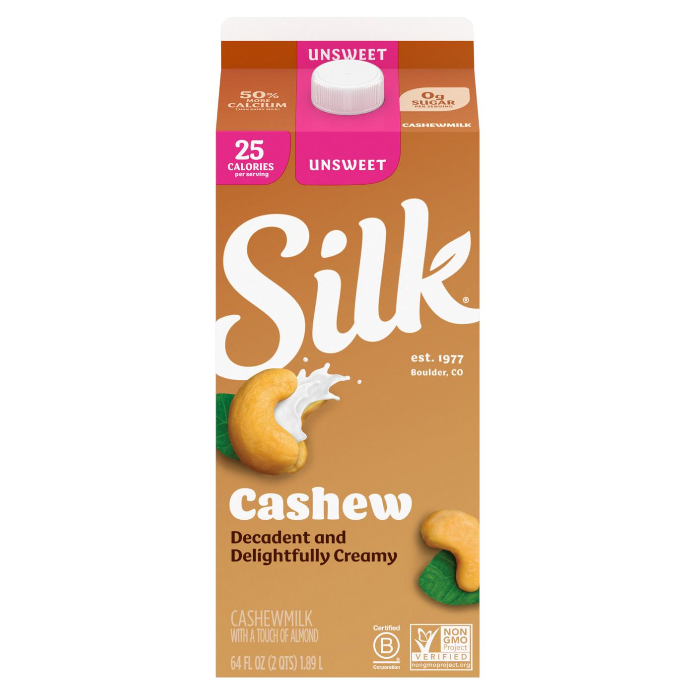 Silk Unsweetened Cashew Milk; image 1 of 6