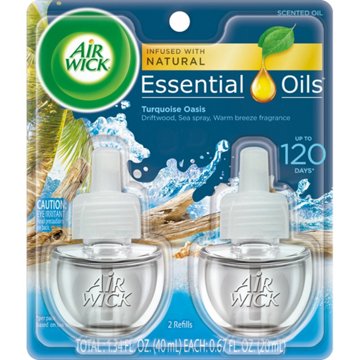 Air Wick Scented Oil Refill, Plug In Air Freshener, Turquoise Oasis, 2 ct