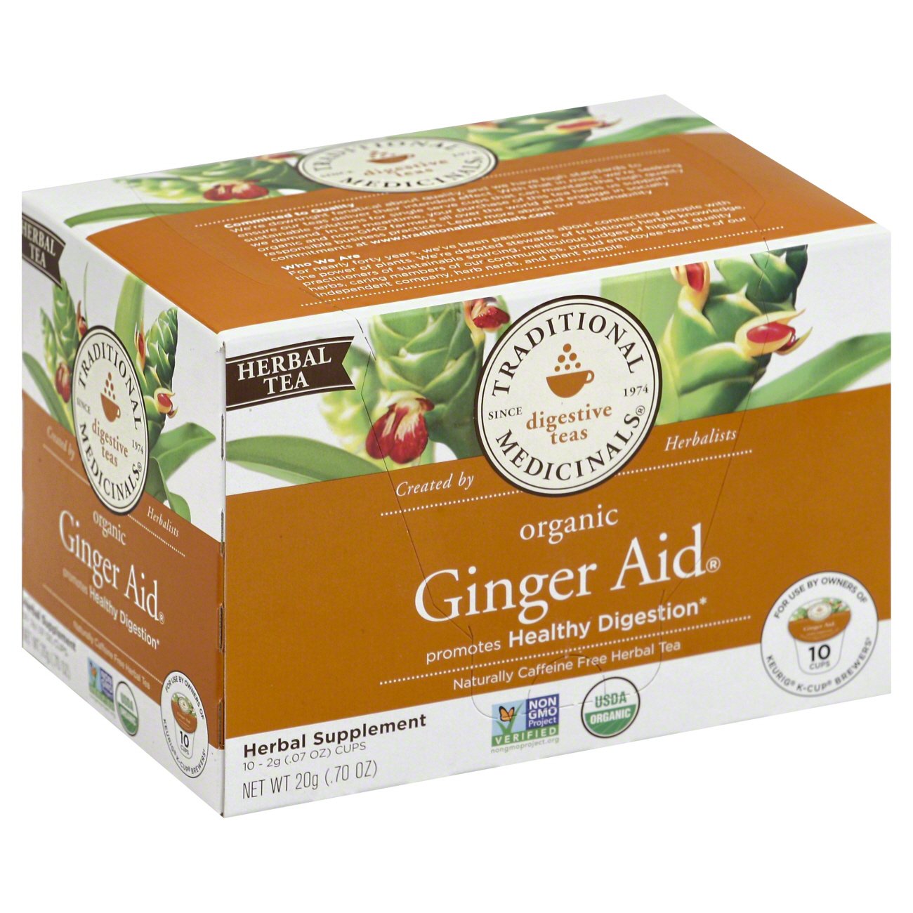 Traditional Medicinals Single Serve Cup Herbal Tea, Ginger Aid Shop
