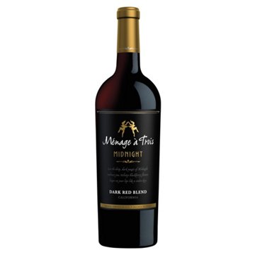 Menage A Trois Midnight Dark Red Blend California Wine, 750 mL