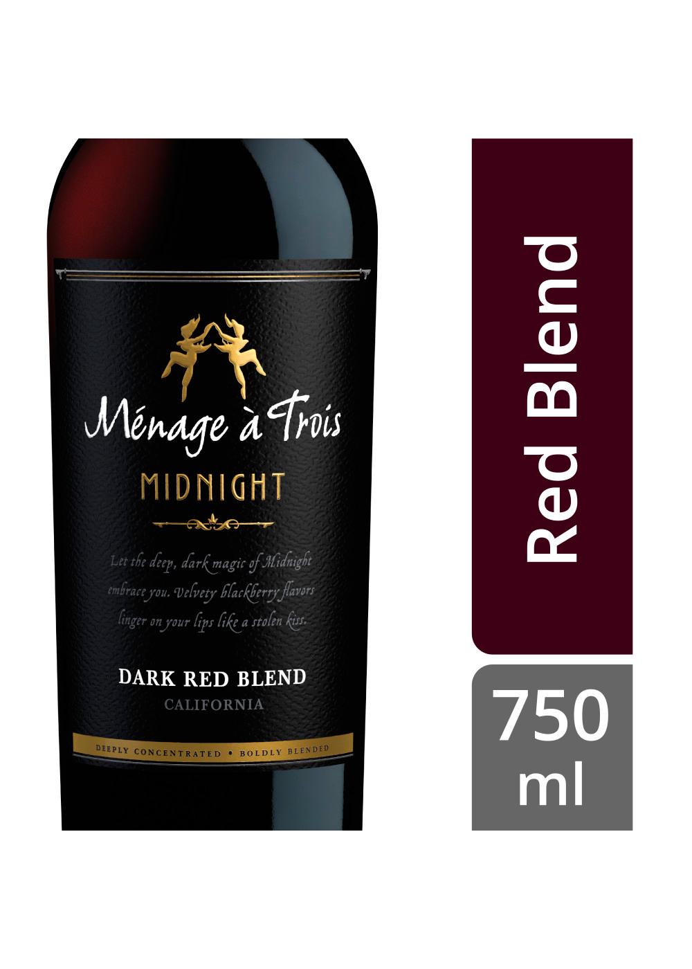 Menage A Trois Midnight Dark Red Blend California Wine; image 3 of 4