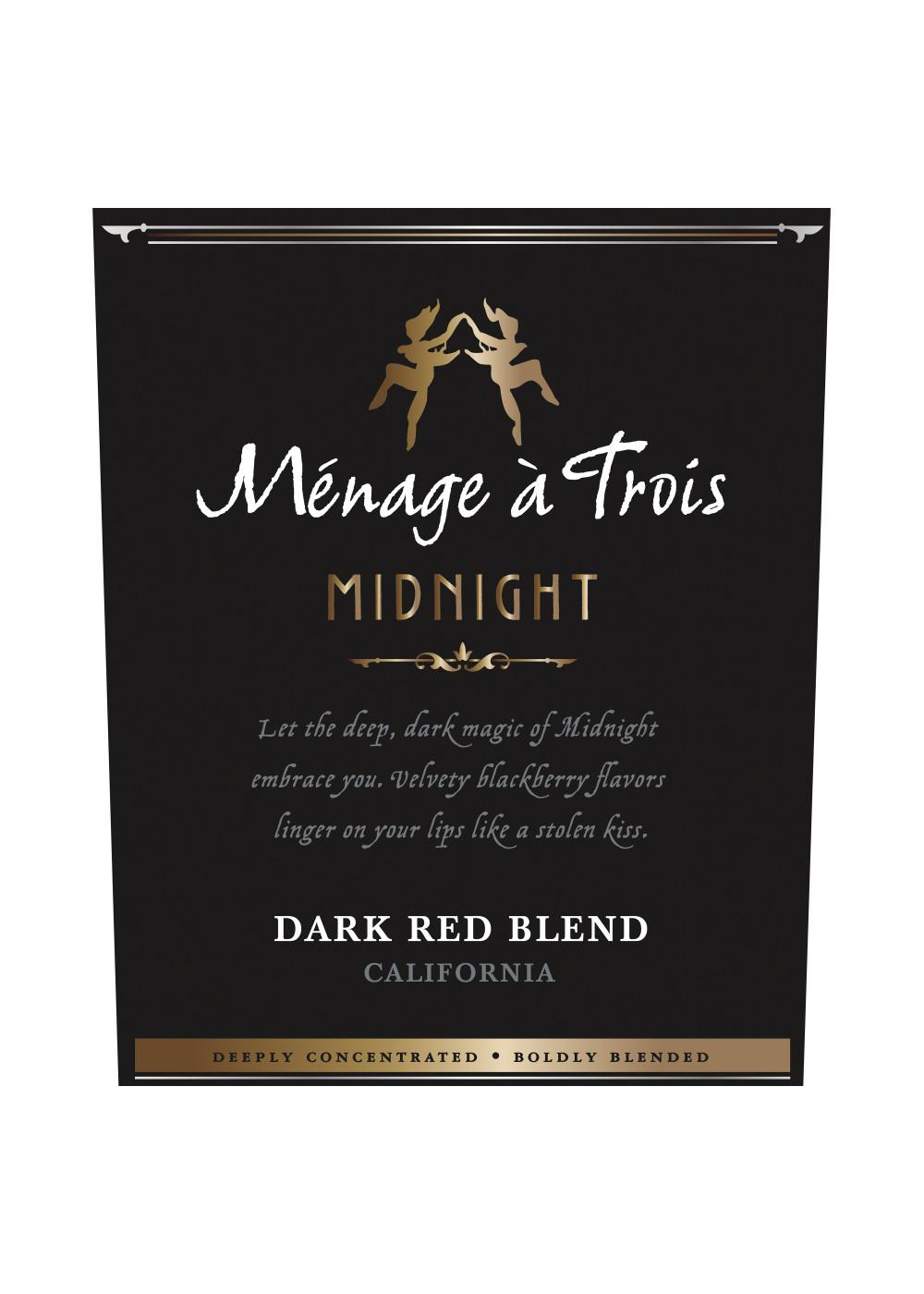 Menage A Trois Midnight Dark Red Blend California Wine; image 4 of 4