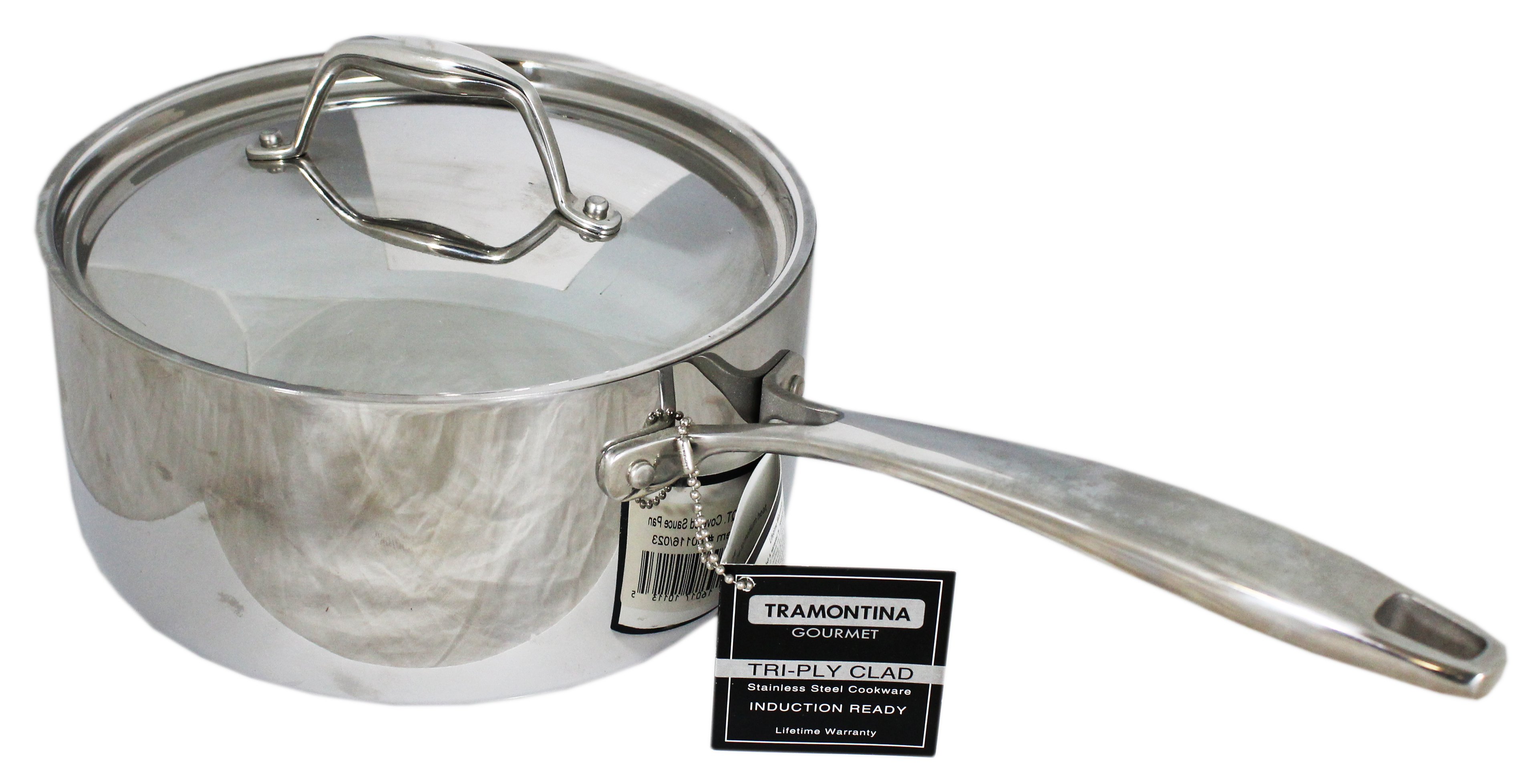 Tramontina Gourmet 2 qt Tri-Ply Clad Stainless Steel Covered Sauce Pan