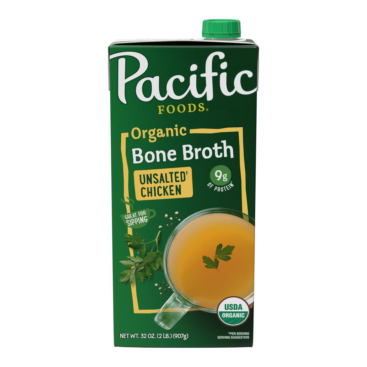 Pacific Foods Organic Unsalted Chicken Bone Broth; image 1 of 6