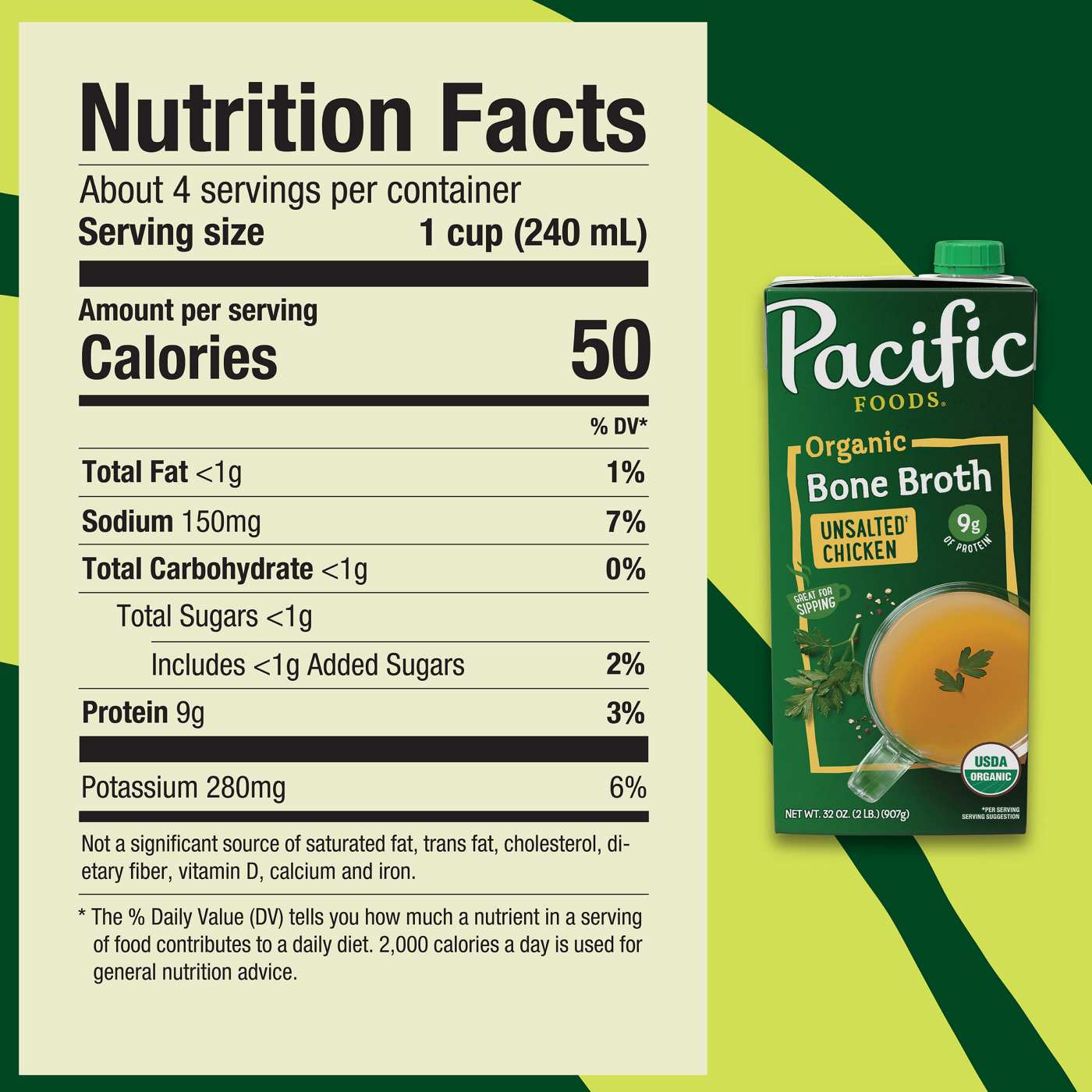 Pacific Foods Organic Unsalted Chicken Bone Broth; image 2 of 6