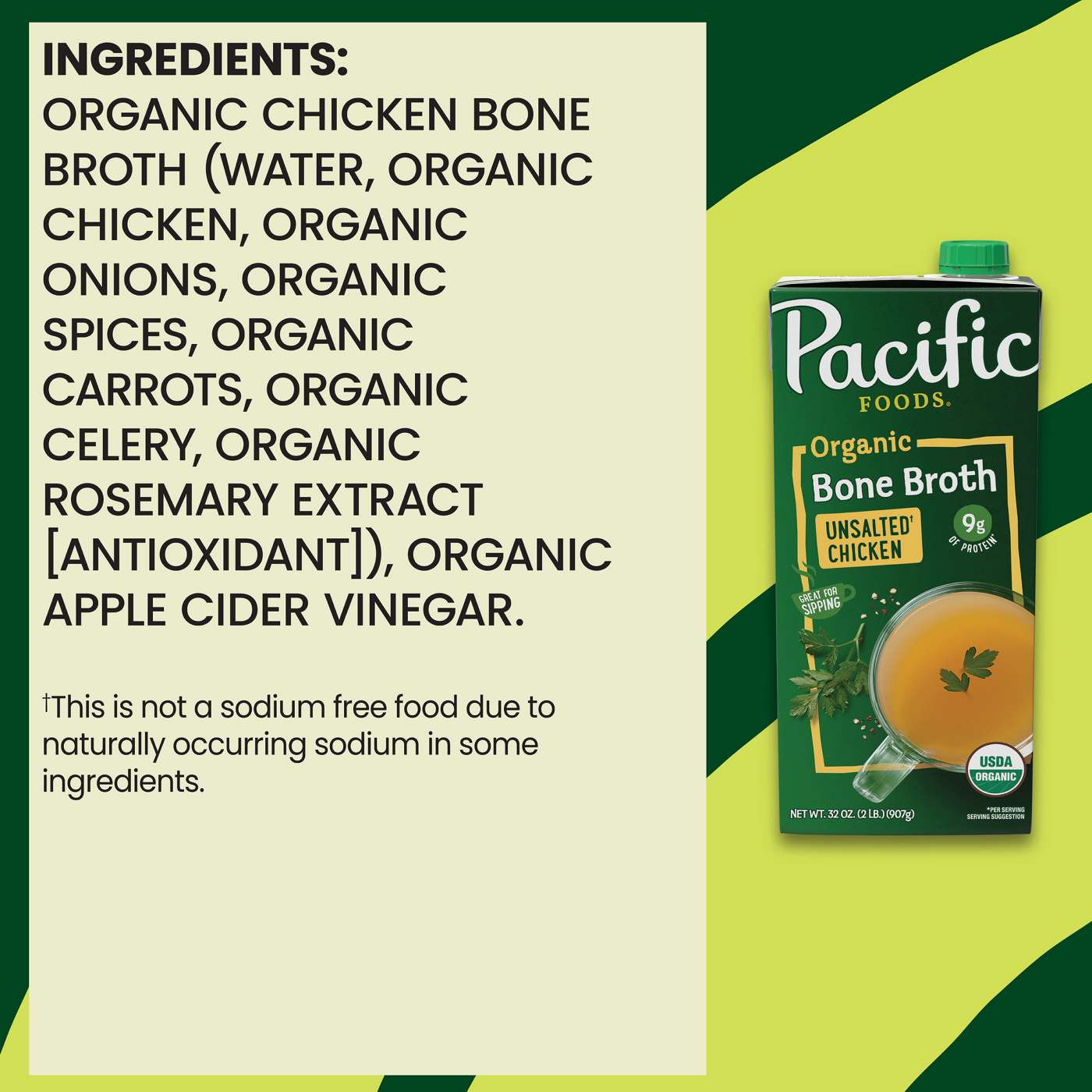 Pacific Foods Organic Unsalted Chicken Bone Broth; image 4 of 6