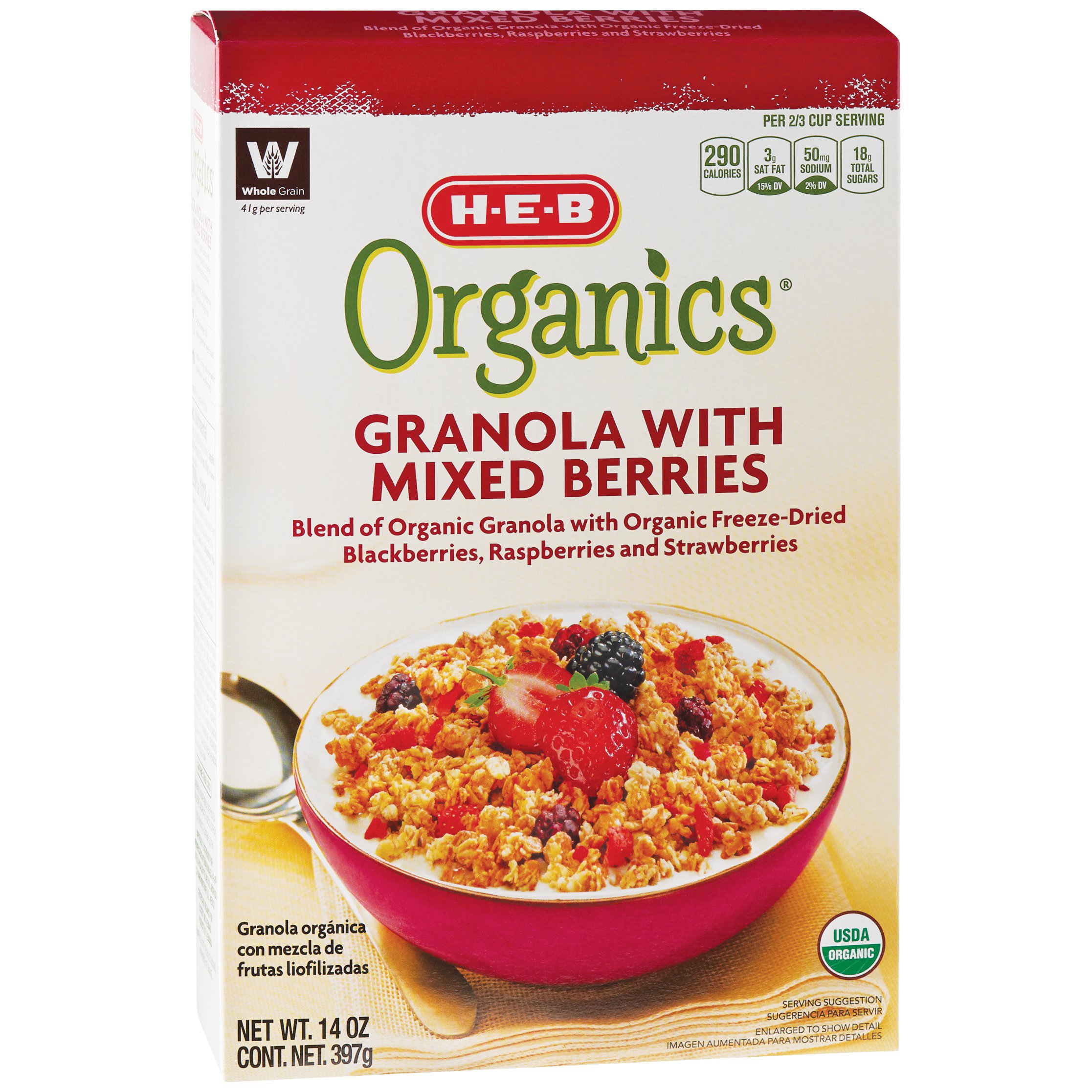 HEB Organic Granola with Mixed Berries Shop Cereal at HEB