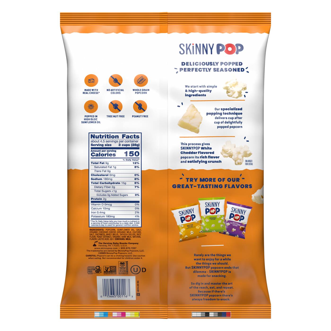 SKINNYPOP White Cheddar Popped Popcorn; image 4 of 4