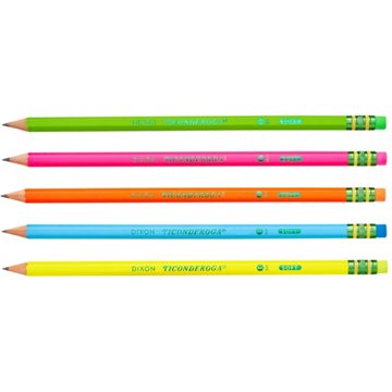 Ticonderoga Pre-Sharpened No.2 Neon Wood-Cased Pencils, 10 pk