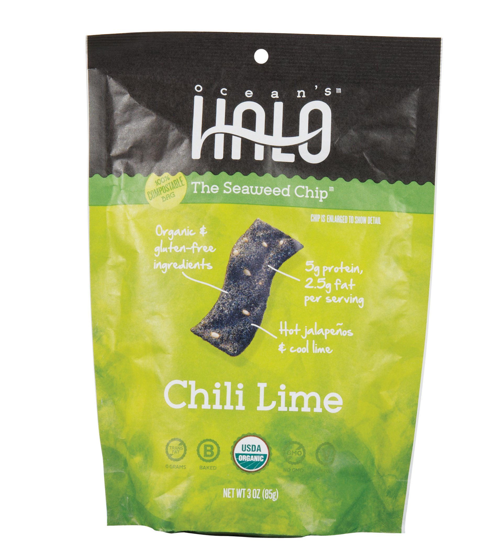 Ocean's Halo Chili Lime Seaweed Chips Shop at HEB