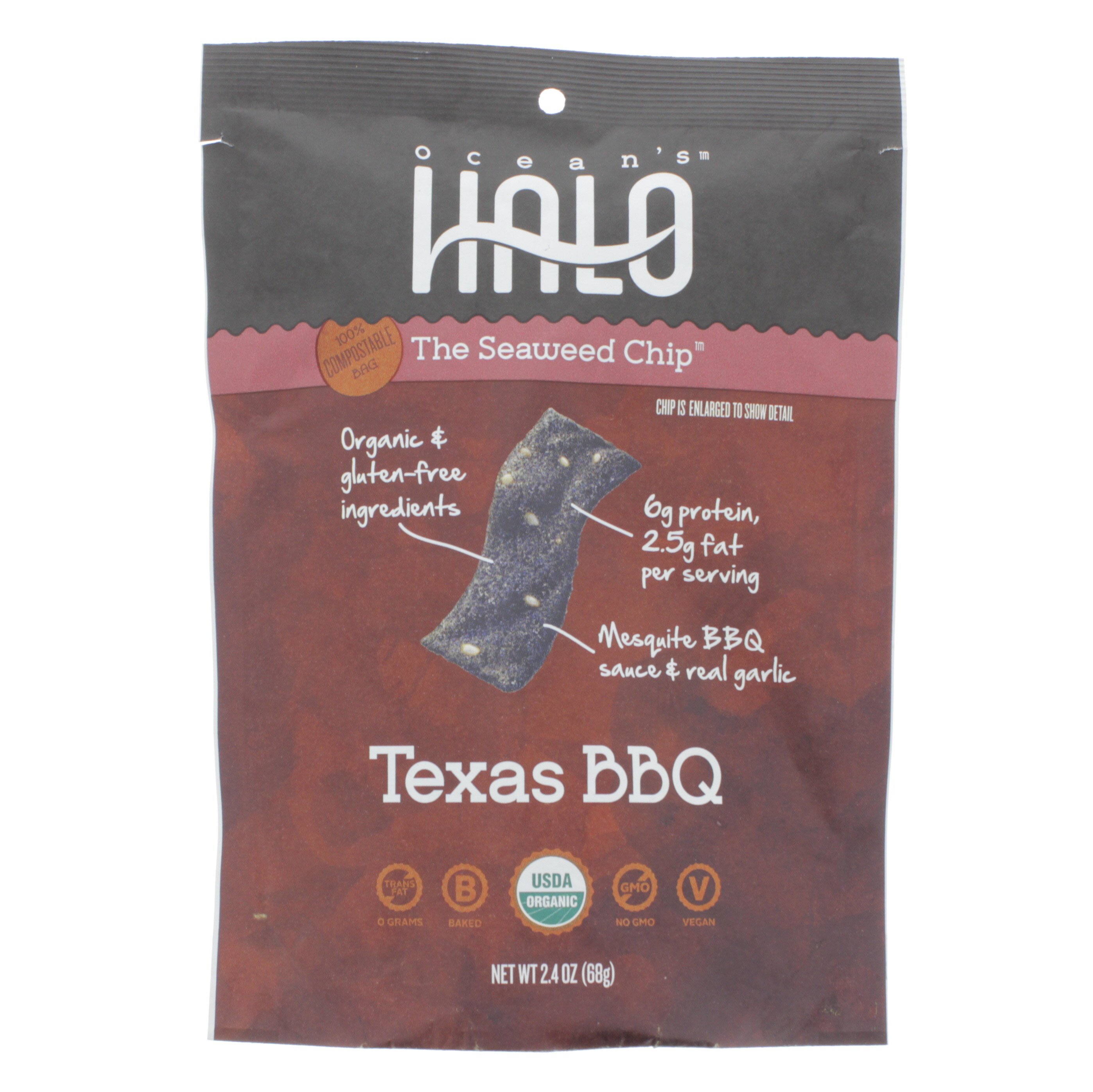 Ocean's Halo The Seaweed Chip, Texas BBQ Shop Chips at HEB