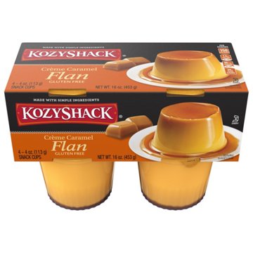 Kozy Shack Gluten Free Creme Caramel Flan Snack Cups, 4 ct