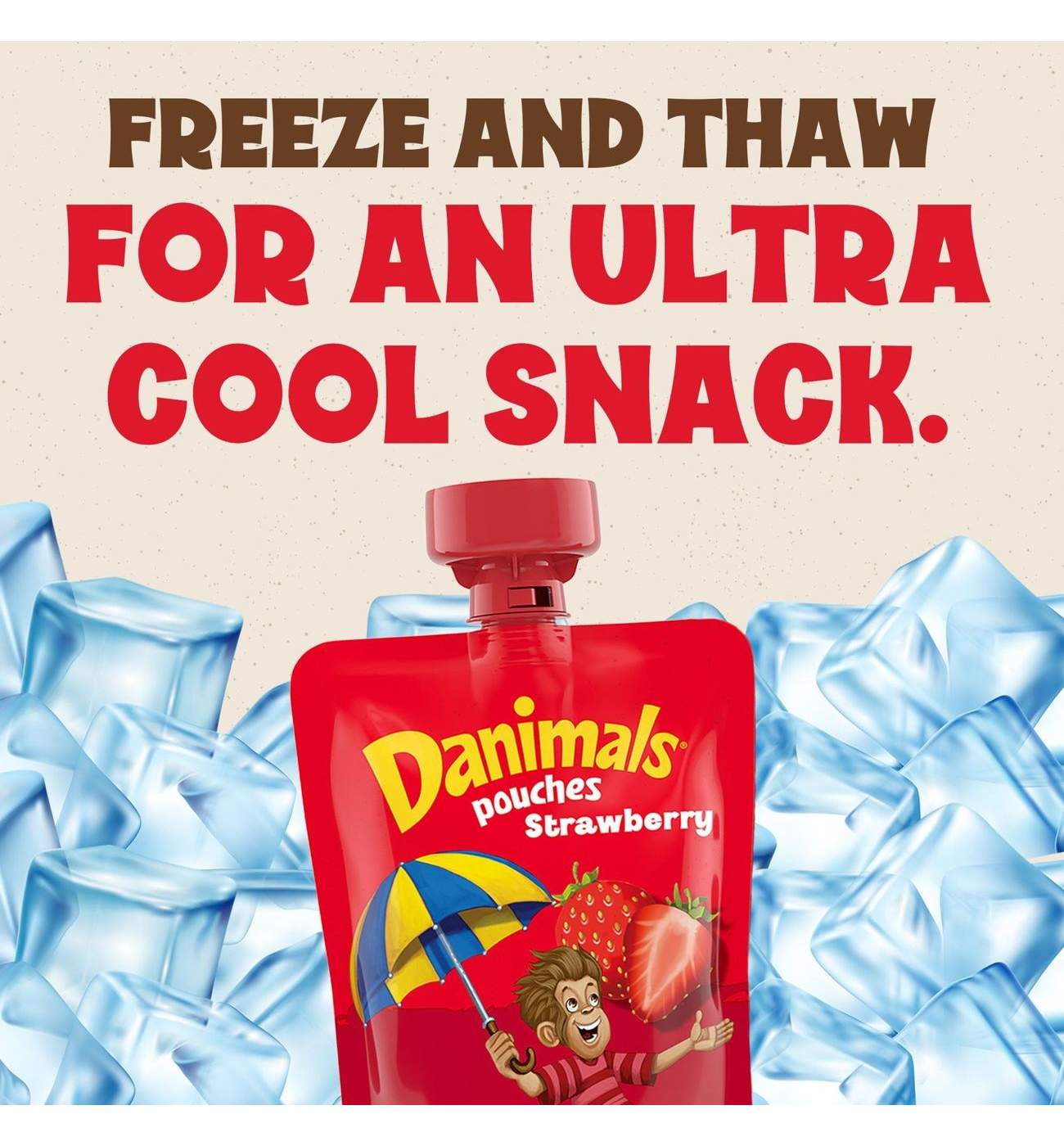 Dannon Danimals Lowfat Yogurt 4 pk Pouches - Strawberry; image 2 of 10