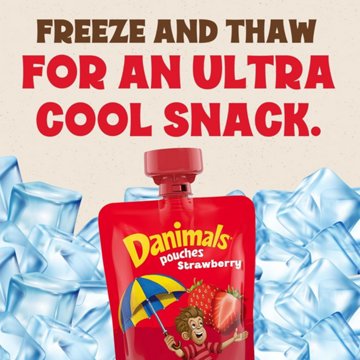 Dannon Danimals Lowfat Yogurt 4 pk Pouches - Strawberry