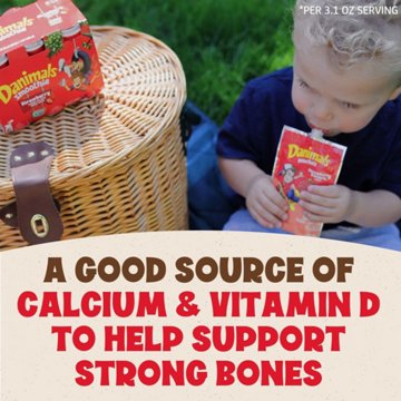 Dannon Danimals Lowfat Yogurt 4 pk Pouches - Strawberry