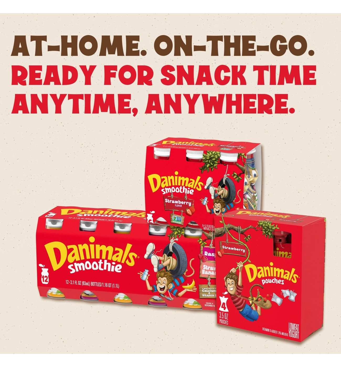 Dannon Danimals Lowfat Yogurt 4 pk Pouches - Strawberry; image 7 of 10