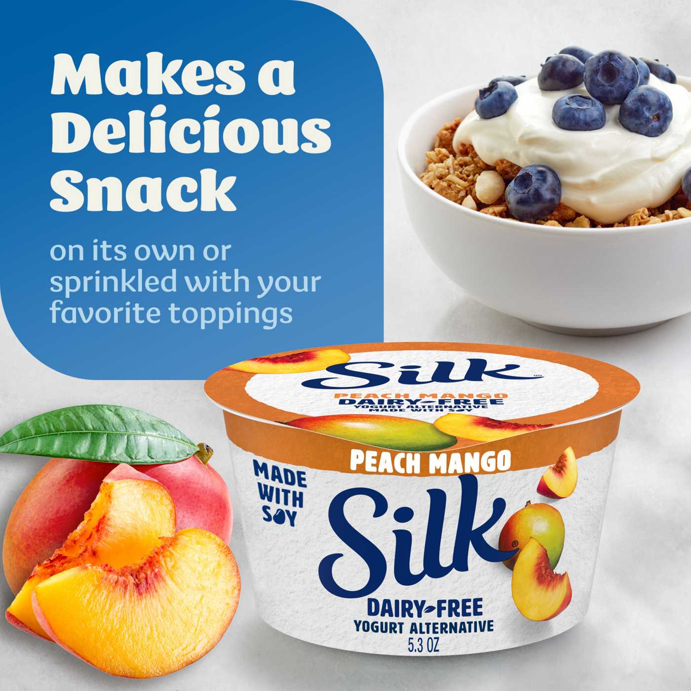 Silk Peach Mango Soymilk Yogurt Alternative; image 3 of 9