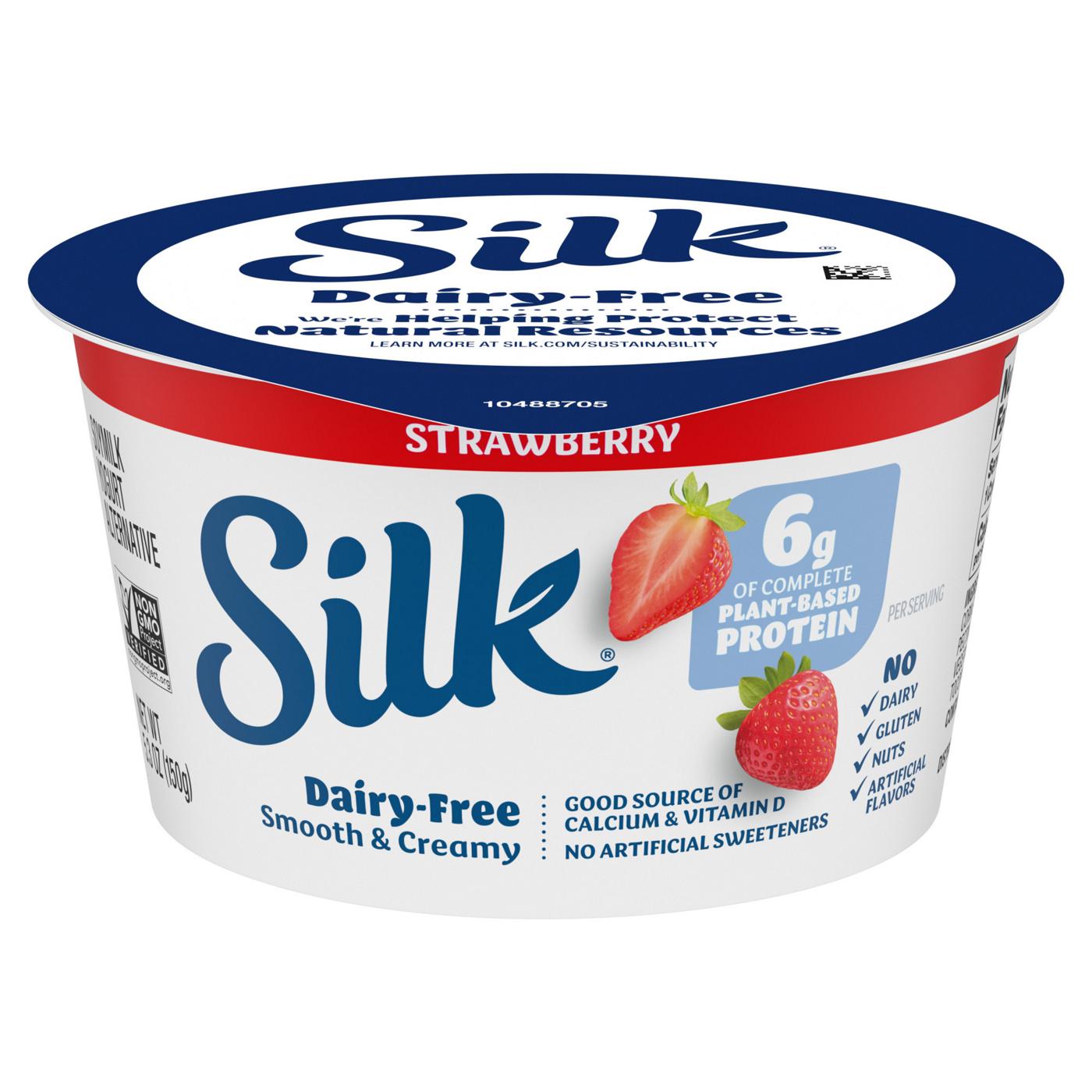 Silk Strawberry Soymilk Yogurt Alternative; image 2 of 9