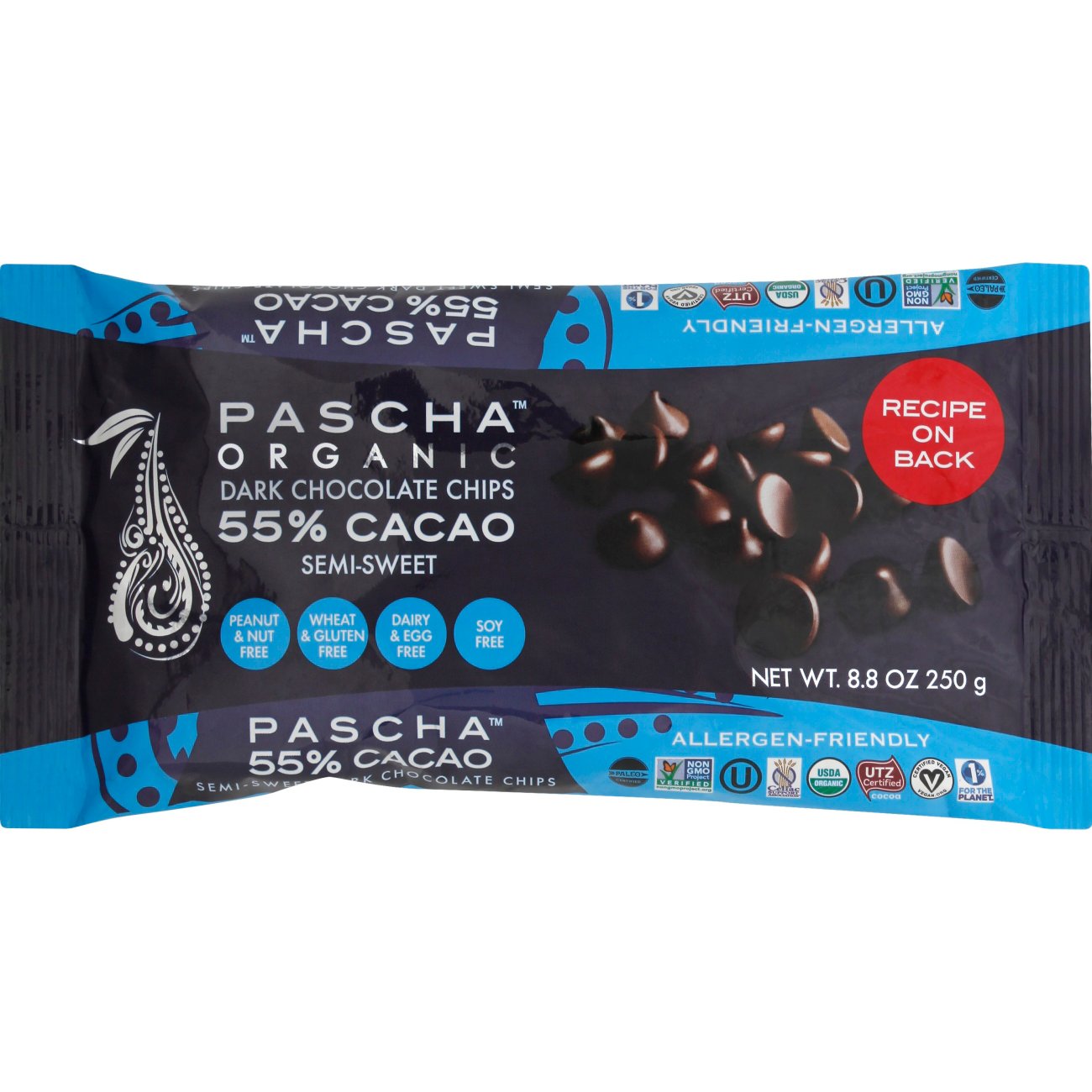 Pascha Organic 55 Cacao Dark Chocolate Chips Shop Baking chocolate