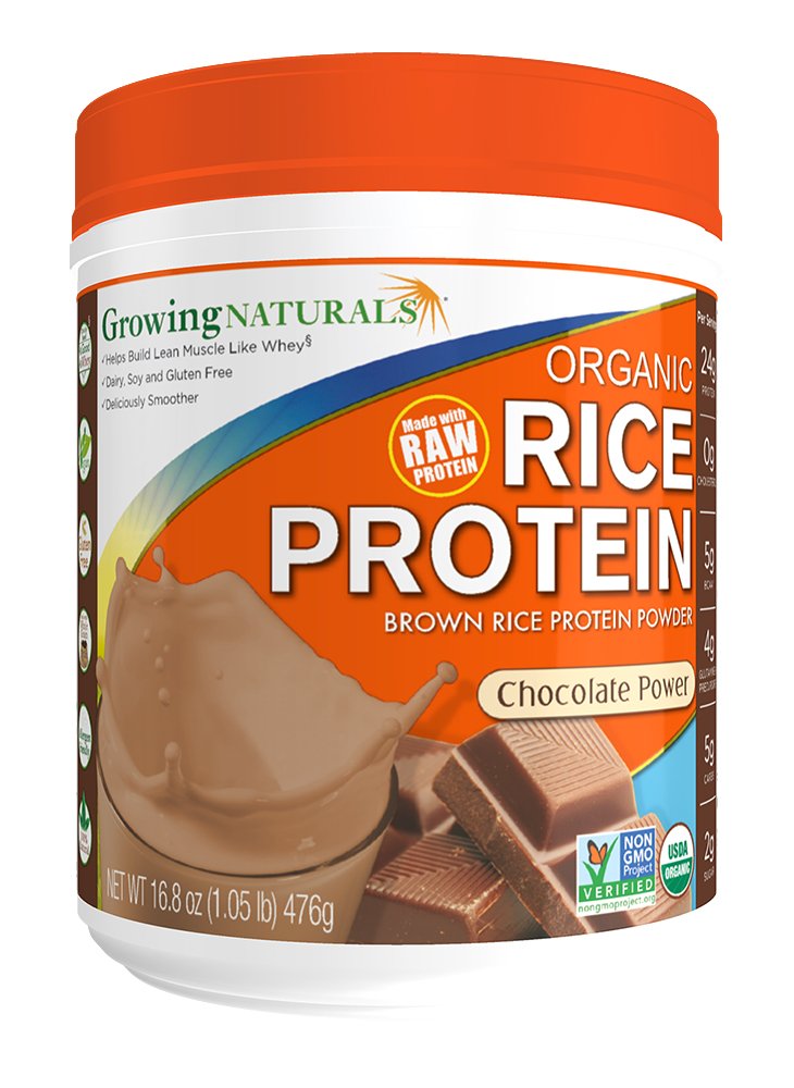 Growing Naturals Organic Rice 24g Protein Powder Chocolate Power