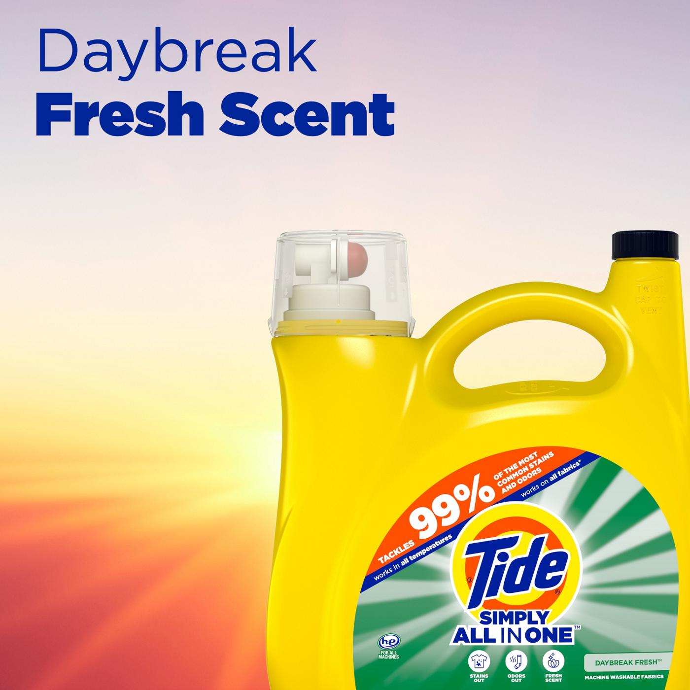 Tide Simply Clean & Fresh HE Liquid Laundry Detergent, 89 Loads - Daybreak Fresh; image 7 of 15