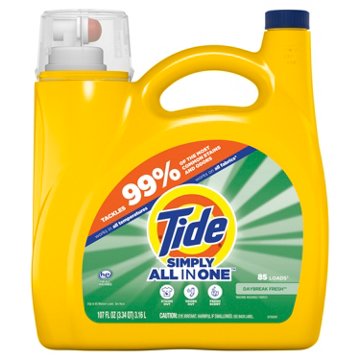 Tide Simply All In One Liquid Laundry Detergent, 85 Loads - Daybreak Fresh