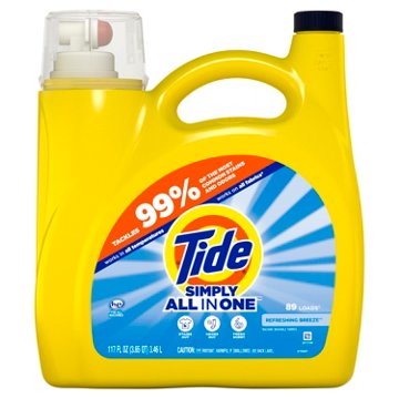 Tide Simply Clean & Fresh HE Liquid Laundry Detergent, 89 Loads - Refreshing Breeze, 117 oz