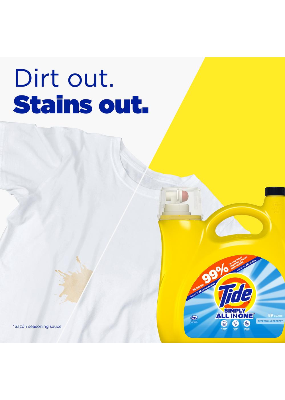 Tide Simply Clean & Fresh HE Liquid Laundry Detergent, 89 Loads - Refreshing Breeze; image 4 of 12