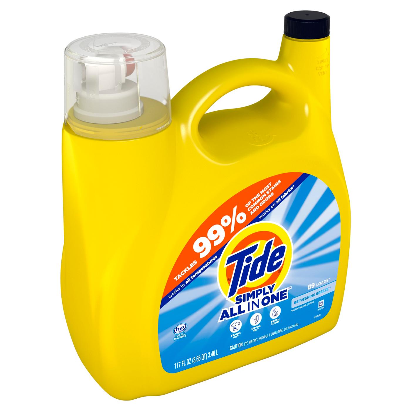 Tide Simply Clean & Fresh HE Liquid Laundry Detergent, 89 Loads - Refreshing Breeze; image 5 of 7