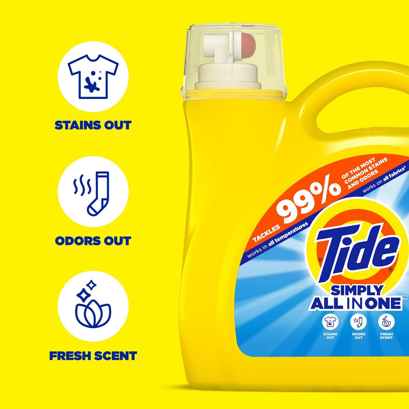 Tide Simply Clean & Fresh HE Liquid Laundry Detergent, 89 Loads - Refreshing Breeze; image 5 of 12