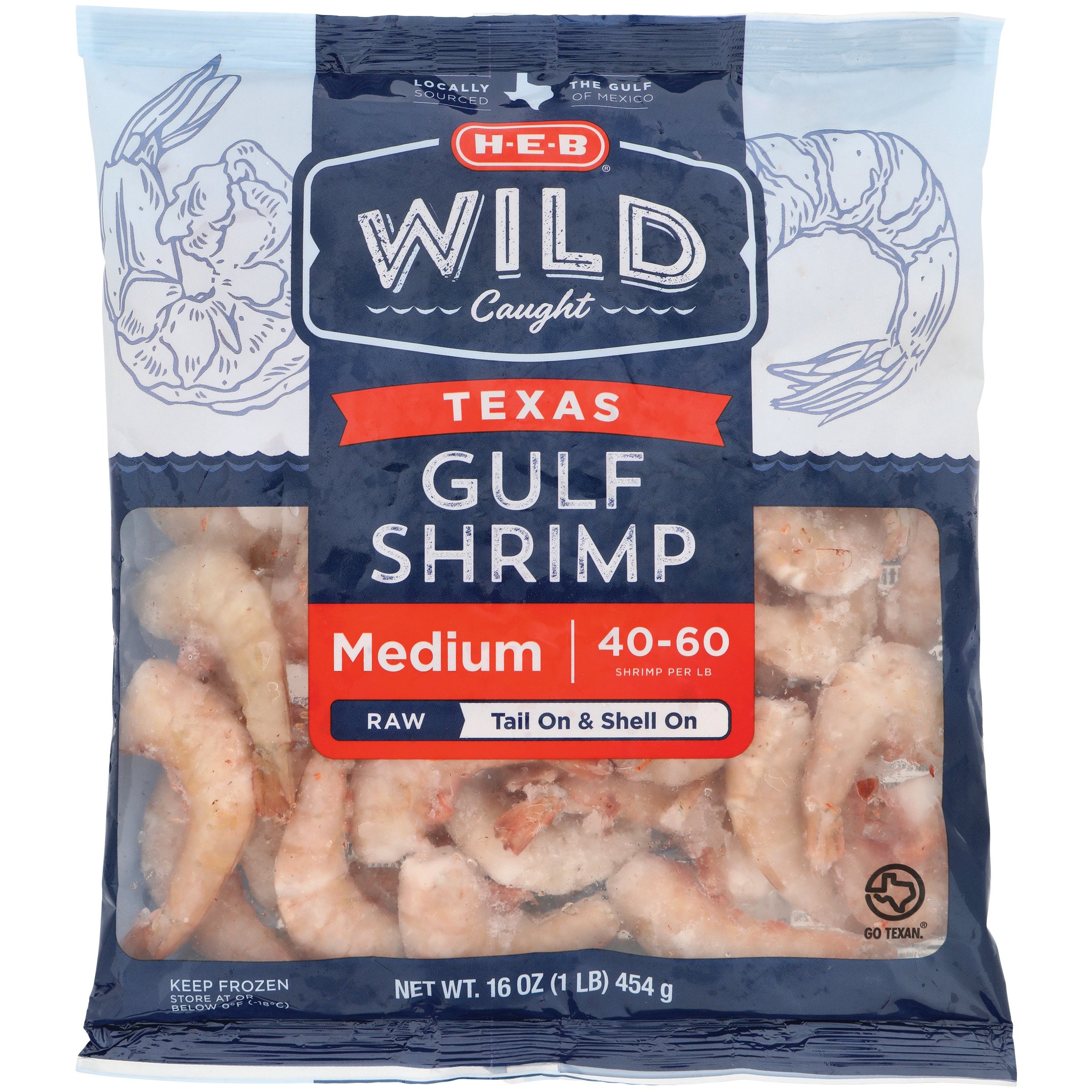 HEB Raw Wild Gulf Medium Shrimp, 4160ct /lb Shop Shrimp
