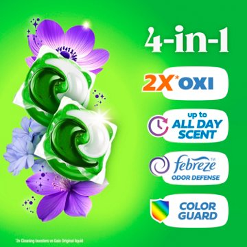 Gain Flings Laundry Detergent Pacs - Moonlight Breeze Scent with Oxi Boost & Febreze
