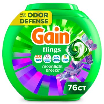 Gain Flings Laundry Detergent Pacs - Moonlight Breeze Scent with Oxi Boost & Febreze