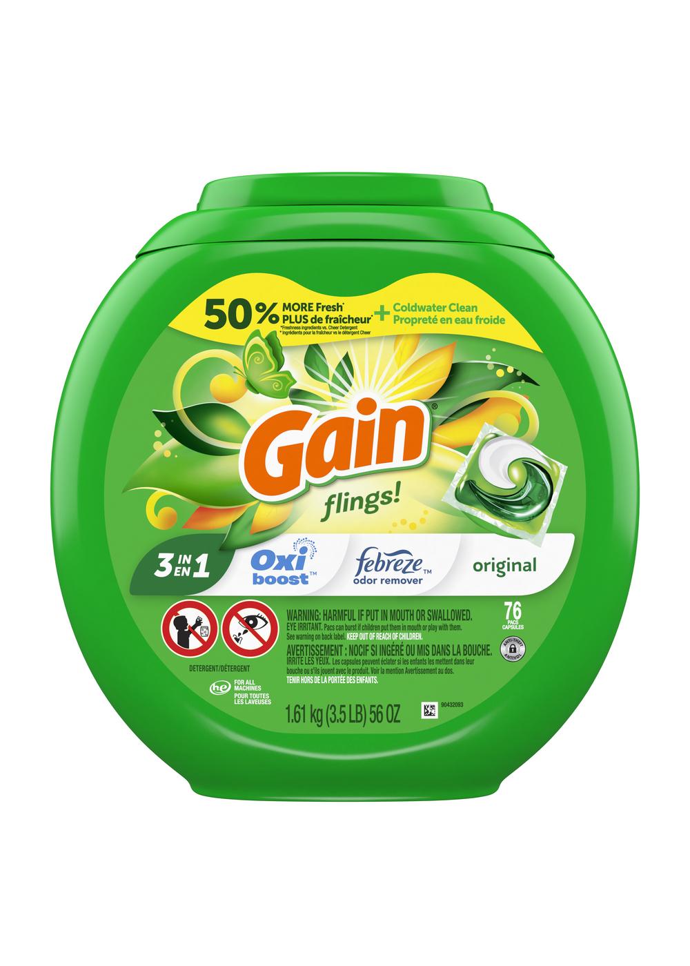Gain Flings! Original HE Laundry Detergent Pacs; image 5 of 10