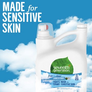 Seventh Generation HE Liquid Laundry Detergent, 90 Loads - Free & Clear