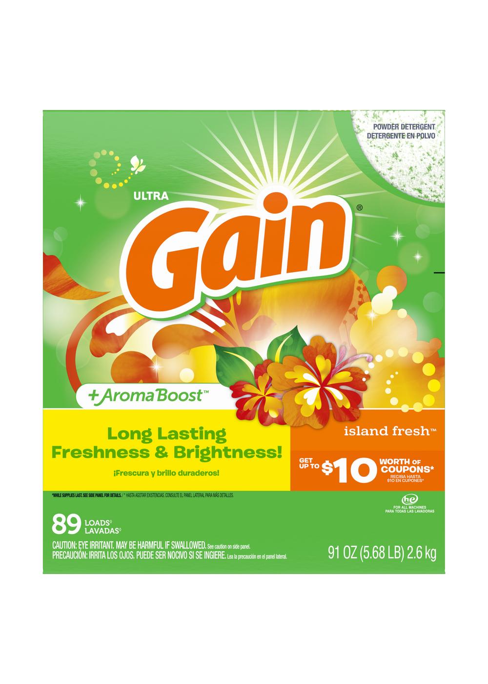 Gain Aroma Boost HE Powder Laundry Detergent, 89 Loads - Island Fresh; image 1 of 8
