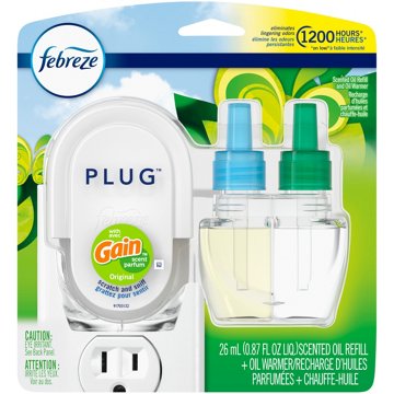 Febreze Plug Air Freshener Oil Refill and Oil Warmer Starter Kit - Gain Original