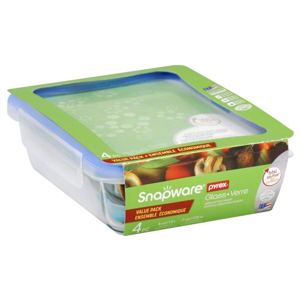 Snapware Total Solution Pyrex 4-pc. Rectangular Food Storage Set