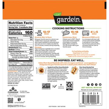 Gardein Vegan Frozen Plant-Based Meatballs, 12.7 oz