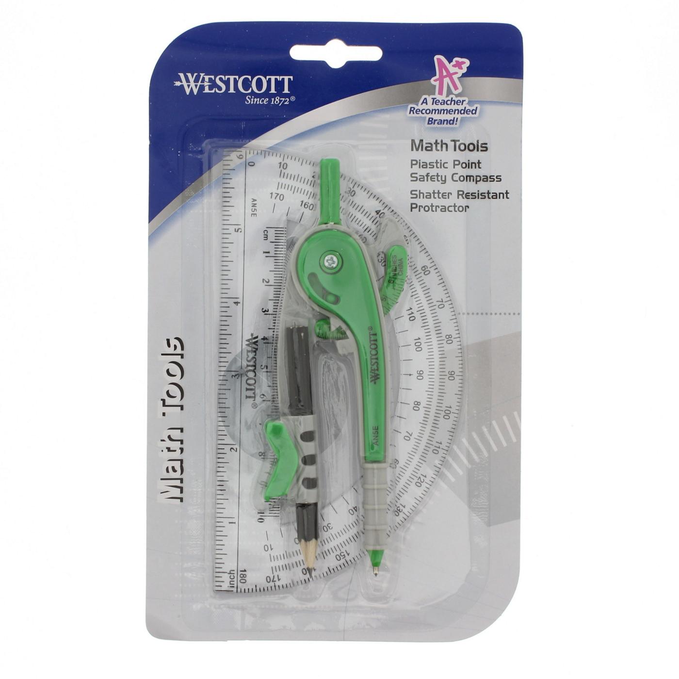 Westcott Protractor and Compass Set, Assorted Colors; image 1 of 4