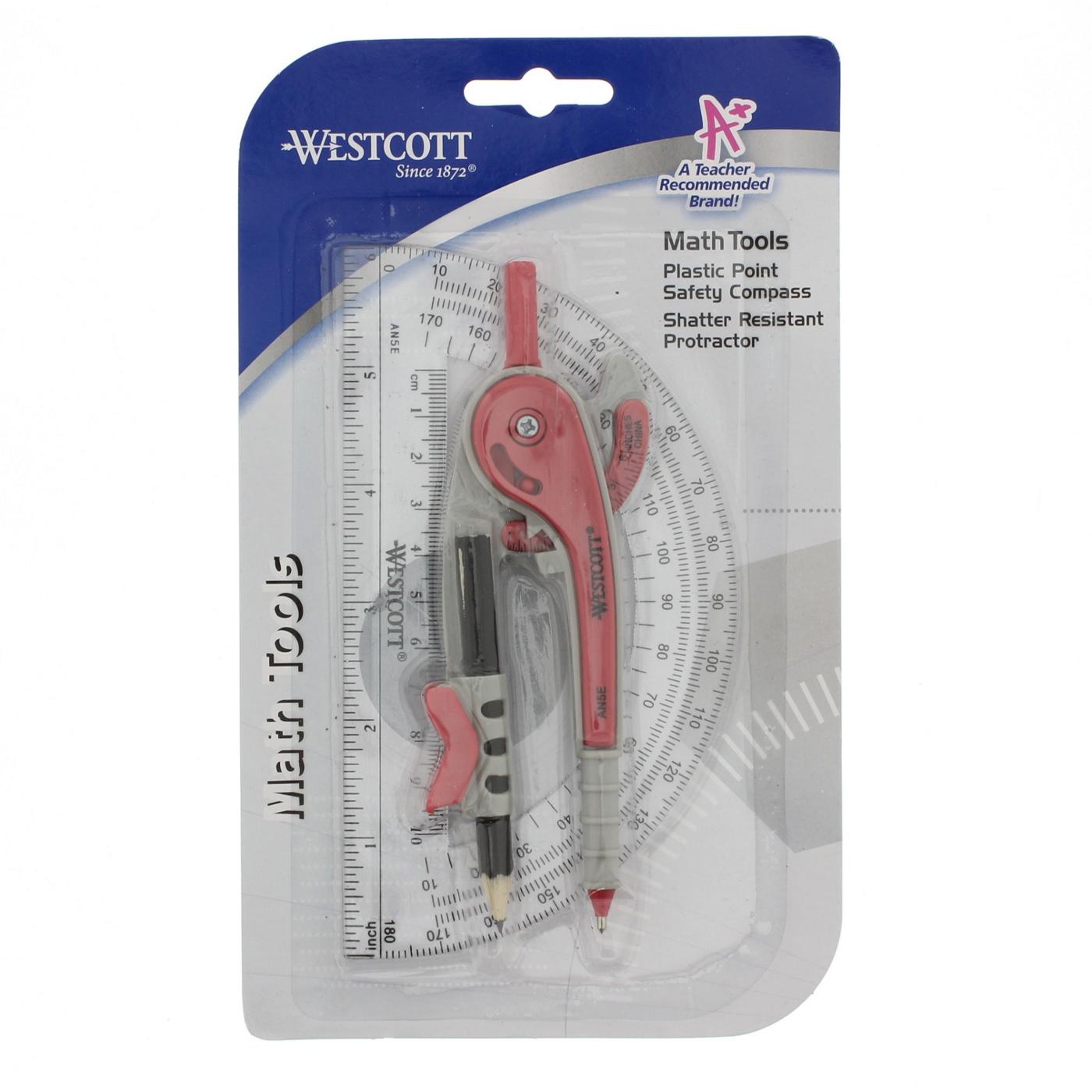 Westcott Protractor and Compass Set, Assorted Colors; image 2 of 4